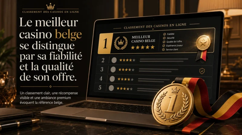 classement des meilleurs casinos belges en ligne avec étoiles et médaille d'or